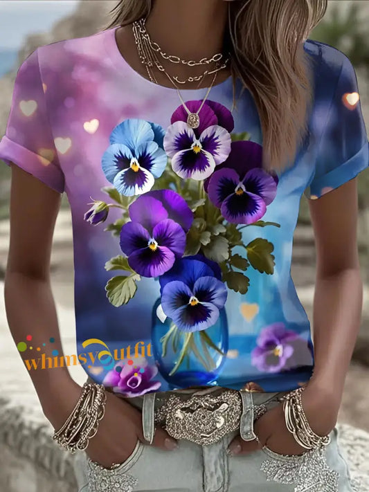 Women’s Alzheimer’s Pansy T Shirts As picture / S