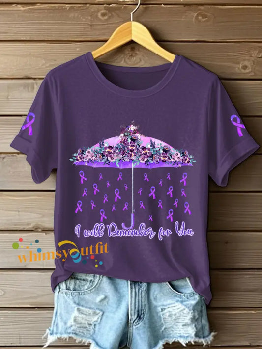 Women’s Alzheimer’s T shirts Purple / S