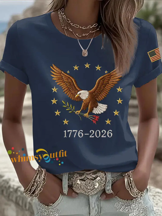 Women’s America 250 Printed Casual T-Shirt Navy Blue / S