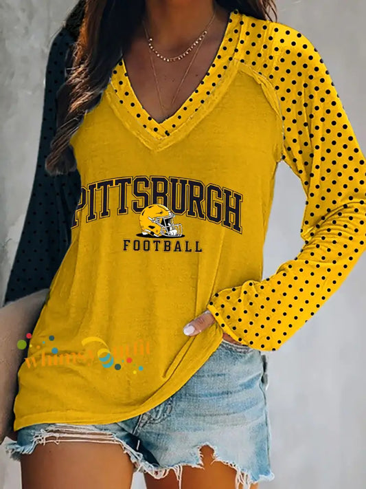 Women’s American Football Long Sleeve T Shirt Gold / S