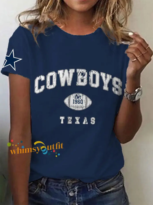 Women’s American Football T Shirt Navy Blue / S