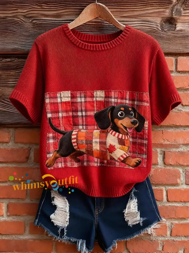 Women’s Artistic Animal Print Comfortable Knit Short Sleeve Top A / S