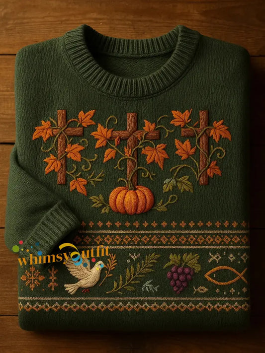 Women’s Autumn Cross Print Casual Top As picture / S