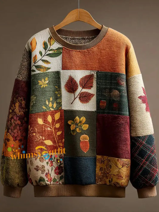 Women’s Autumn Fallen Printed Sweatshirt As picture / S