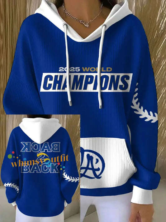 Women’s Baseball Lover Printed Hoodie Blue / S