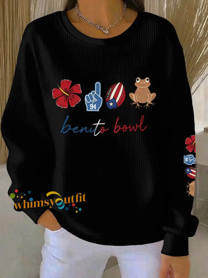 Women’s benito bowl Ribbed Round-Neck Sweatshirt Black / S