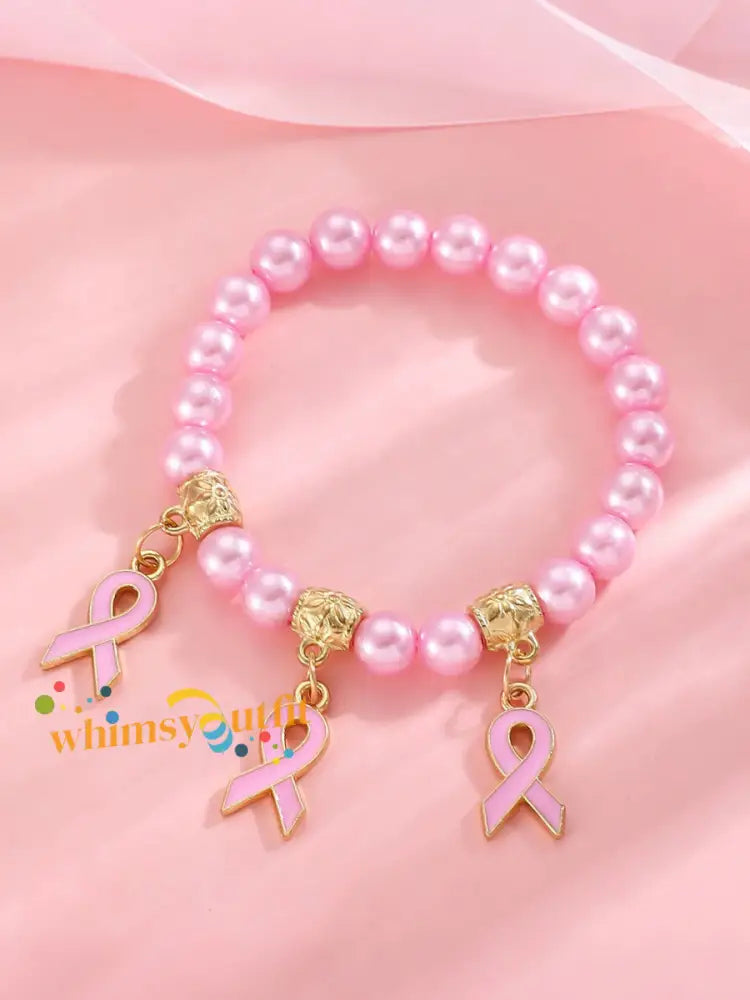Women’s Breast Cancer Awareness Pink Ribbon Accessories C / ONE