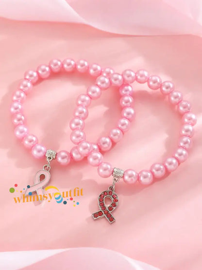 Women’s Breast Cancer Awareness Pink Ribbon Accessories D / ONE