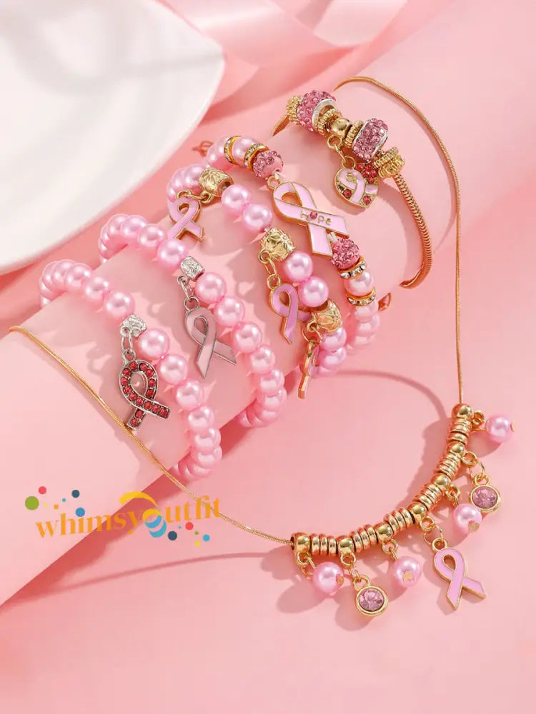 Women’s Breast Cancer Awareness Pink Ribbon Accessories F / ONE