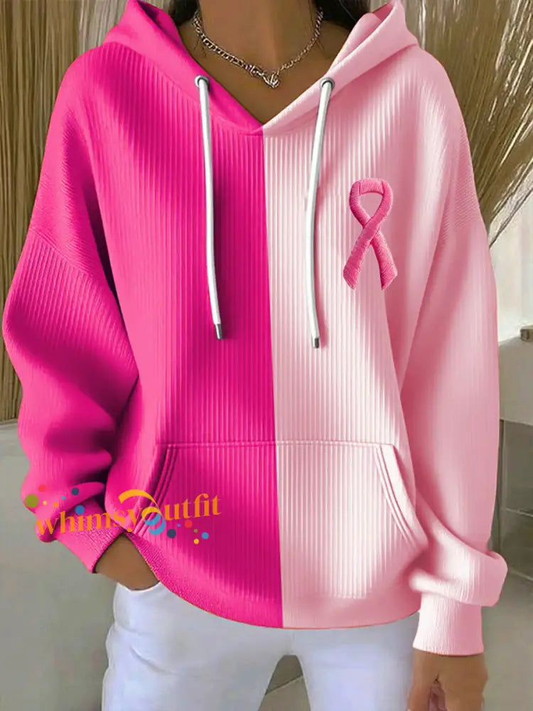 Women’s breast cancer awareness pink ribbon hoodies Pink / S