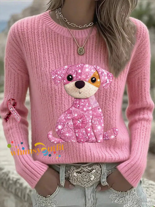 Women’s Breast Cancer Awareness Pink Ribbon Long Sleeve T shirt Pink / S