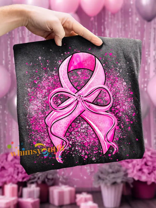 Women’s Breast Cancer Awareness Pink Ribbon Sweatshirts Black / S