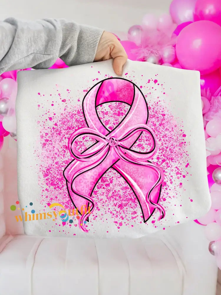 Women’s Breast Cancer Awareness Pink Ribbon Sweatshirts White / S