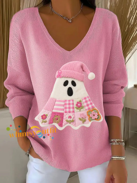 Women’s Breast Cancer Awareness Print Casual Top Pink / S