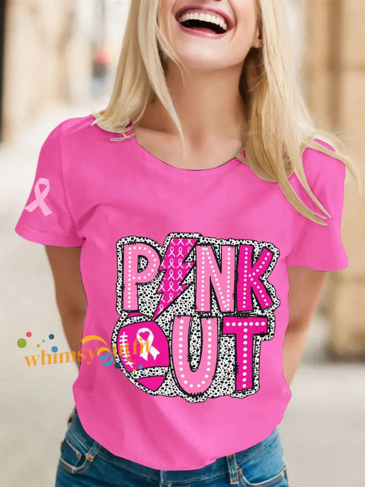 Women’s Breast Cancer Awareness Rugby T Shirts Dark Pink / S