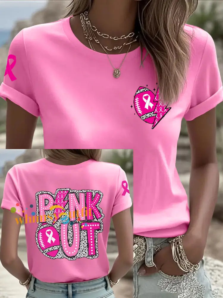 Women’s Breast Cancer Awareness Rugby T Shirts Pink / S
