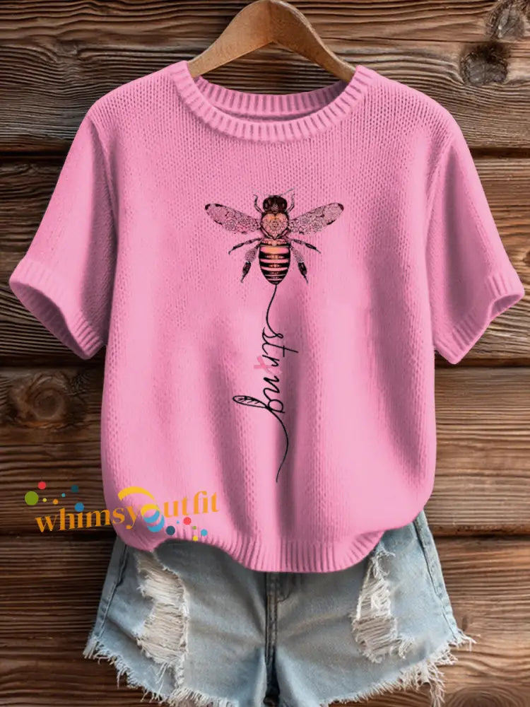 Women’s Breast Cancer Awareness Strong Knit Top Pink / S