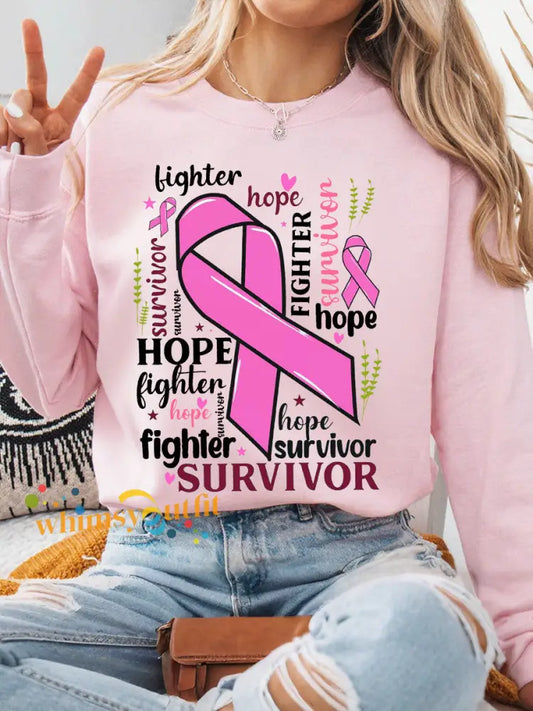Women’s Breast Cancer Awareness Sweatshirts Light Pink / S