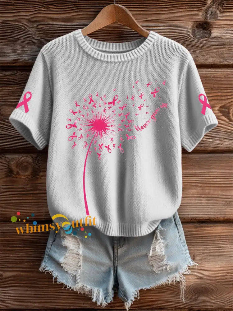 Women’s Breast Cancer Awareness T Shirt Light Gray / S