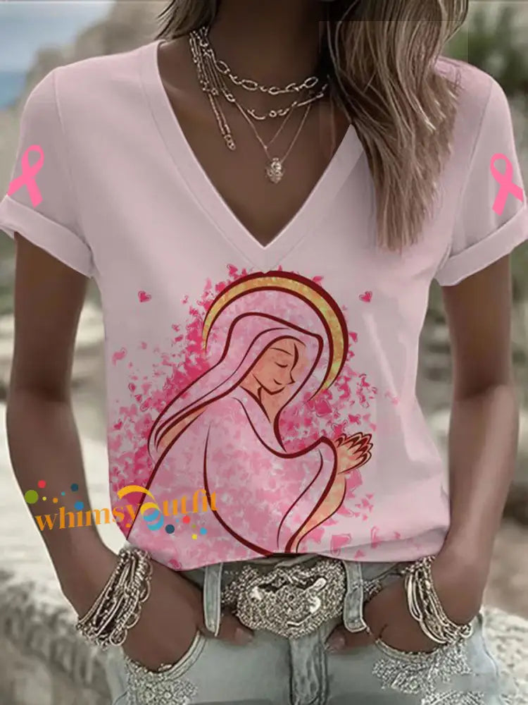 Women’s Breast Cancer Awareness T Shirt Pink / S