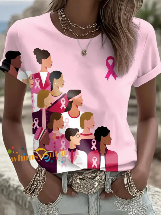Women’s Breast Cancer Awareness T Shirts Pink / S
