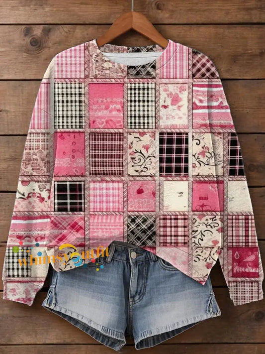 Women’s Breast Cancer Print Sweatshirt As picture / S