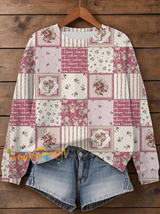 Women’s Breast Cancer Print Sweatshirt As picture / S