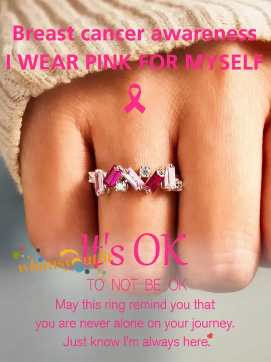 Women’s breast cancer ring Pink / A6