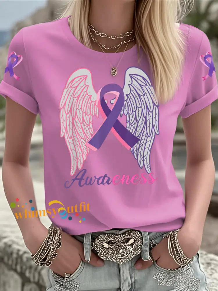 Women’s Breast Cancer short sleeved T shirt Pink / S