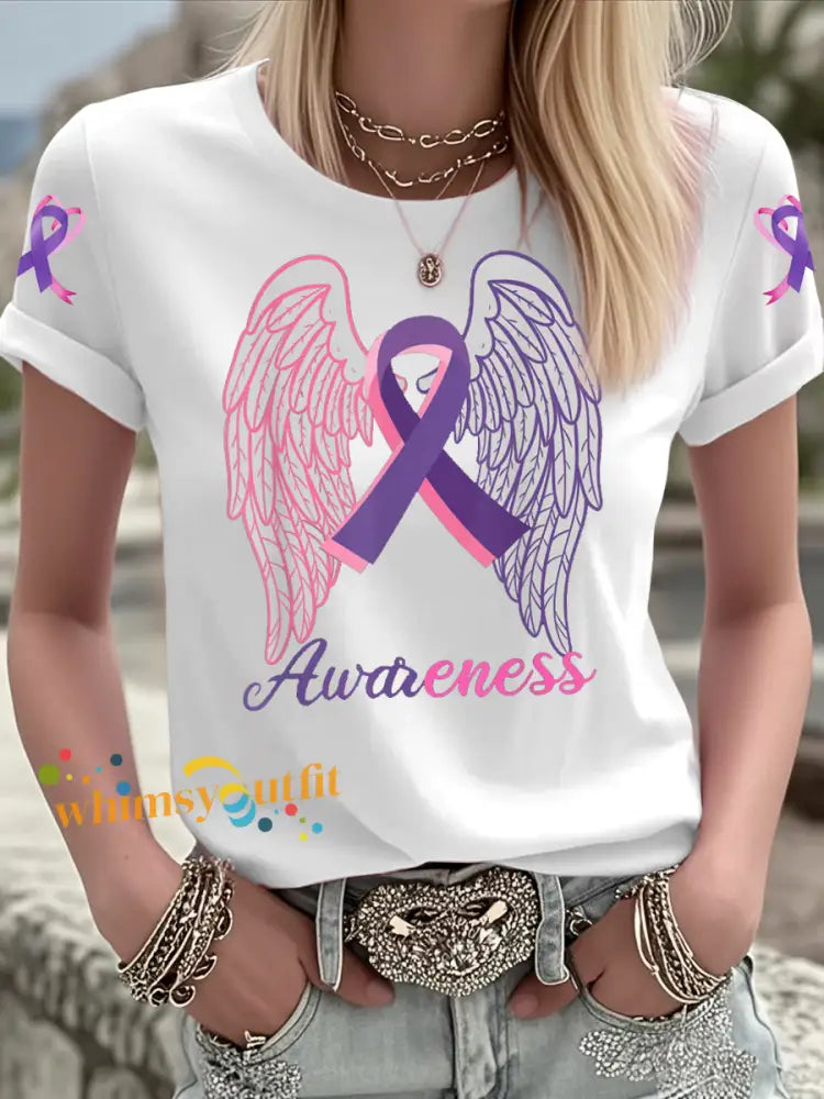 Women’s Breast Cancer short sleeved T shirt White / S