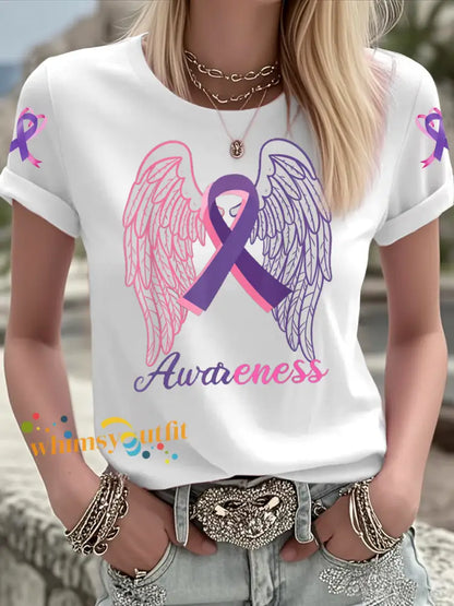 Women’s Breast Cancer short sleeved T shirt White / S