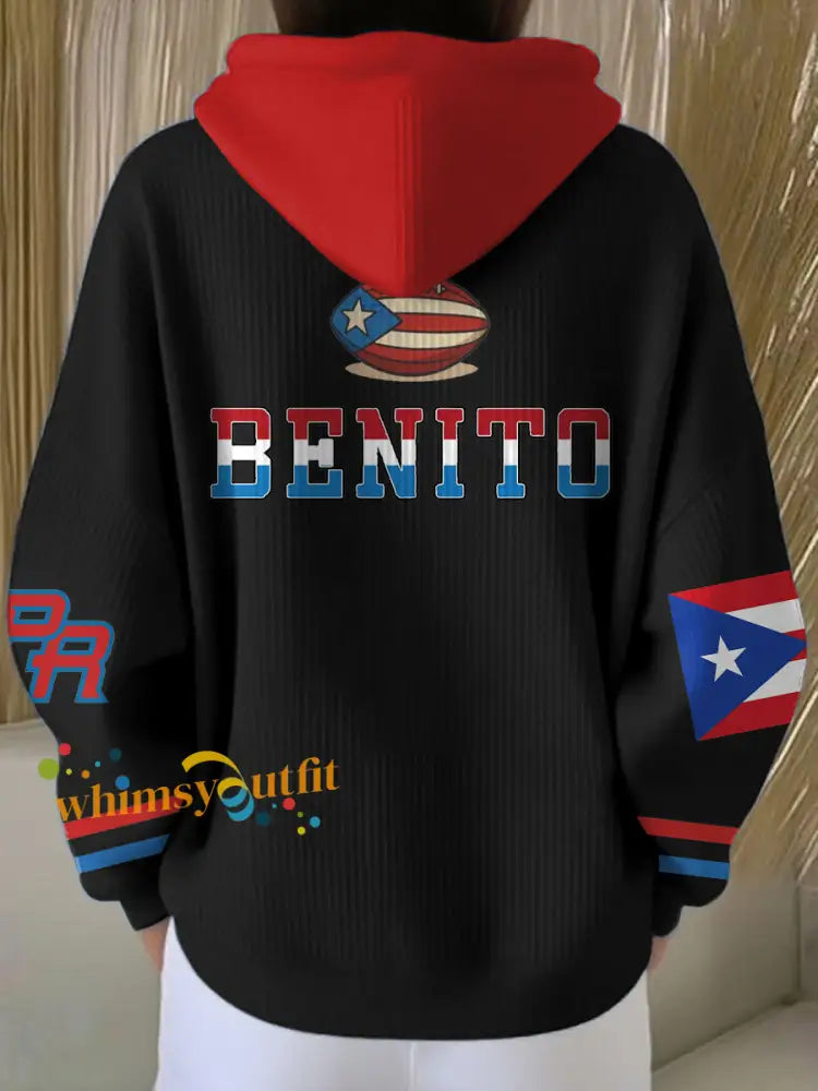 Women’s Bunny Football Music Lover Printed Hoodie