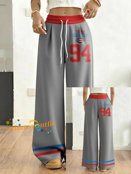 Women’s Bunny Football Music Lover Printed Pants Gray / S