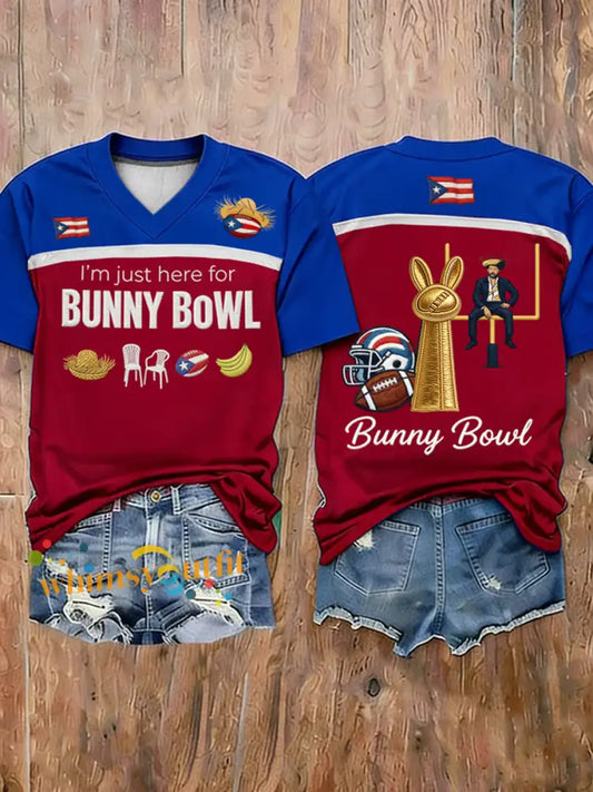 Women’s Bunny Football Music Lover Printed short-sleeved T-shirt A / S