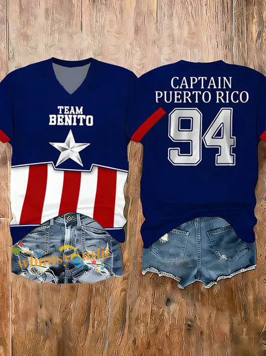 Women’s Bunny Football Music Lover Printed short-sleeved T-shirt As picture / S