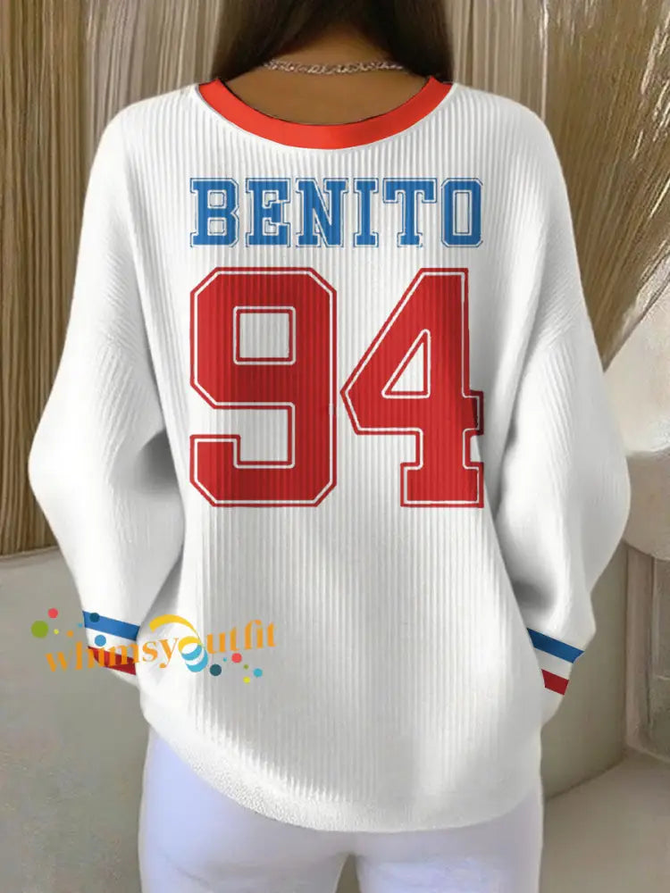 Women’s Bunny Football Music Lover Printed Sweatshirt