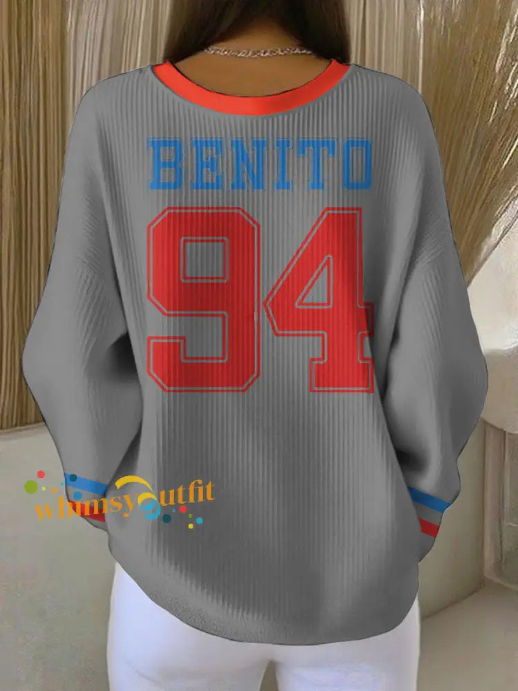 Women’s Bunny Football Music Lover Printed Sweatshirt