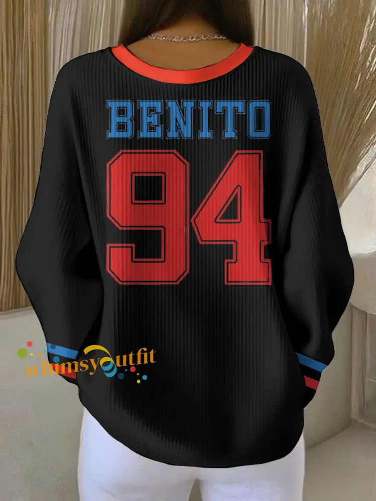 Women’s Bunny Football Music Lover Printed Sweatshirt