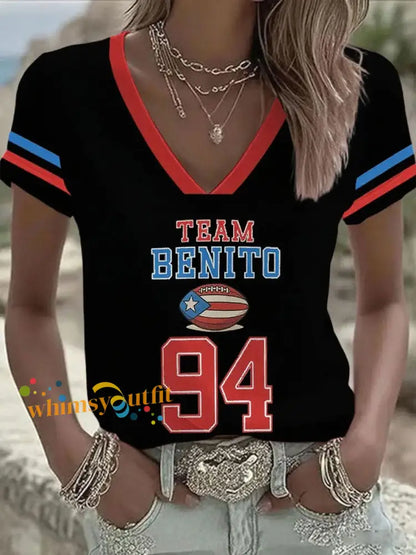 Women’s Bunny Football Music Lover Printed T-shirt