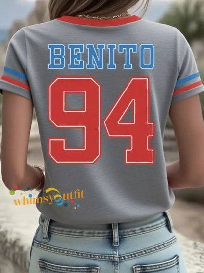 Women’s Bunny Football Music Lover Printed T-shirt