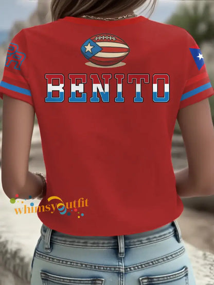 Women’s Bunny Football Music Lover Printed T-shirt