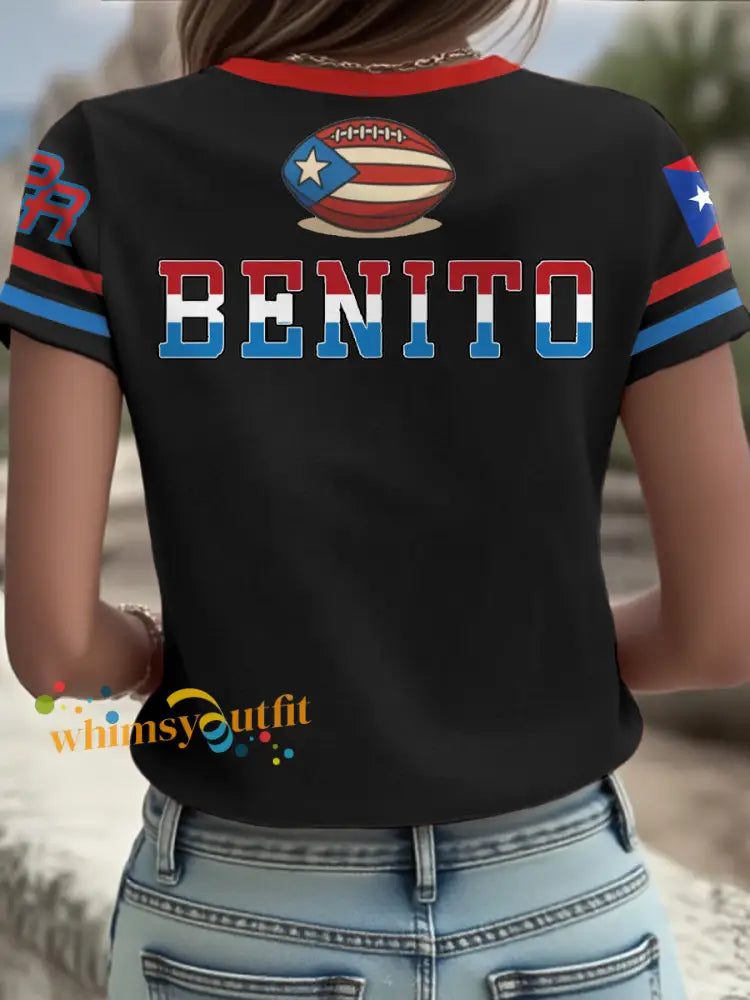 Women’s Bunny Football Music Lover Printed T-shirt