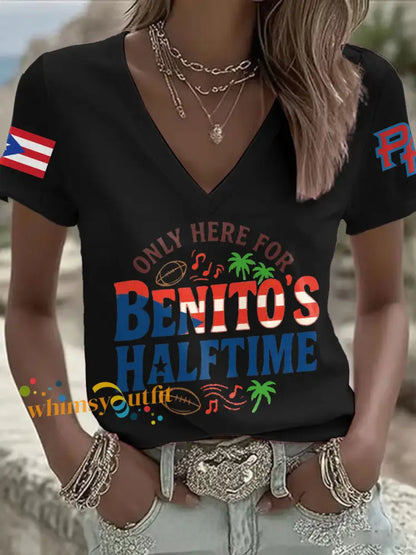 Women’s Bunny Football Music Lover Printed T-Shirt Black / S