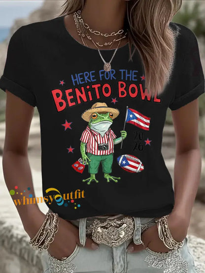 Women’s Bunny Football Music Lover Printed T-shirt Black / S