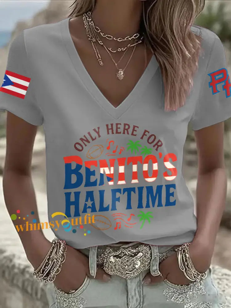 Women’s Bunny Football Music Lover Printed T-Shirt Light Gray / S