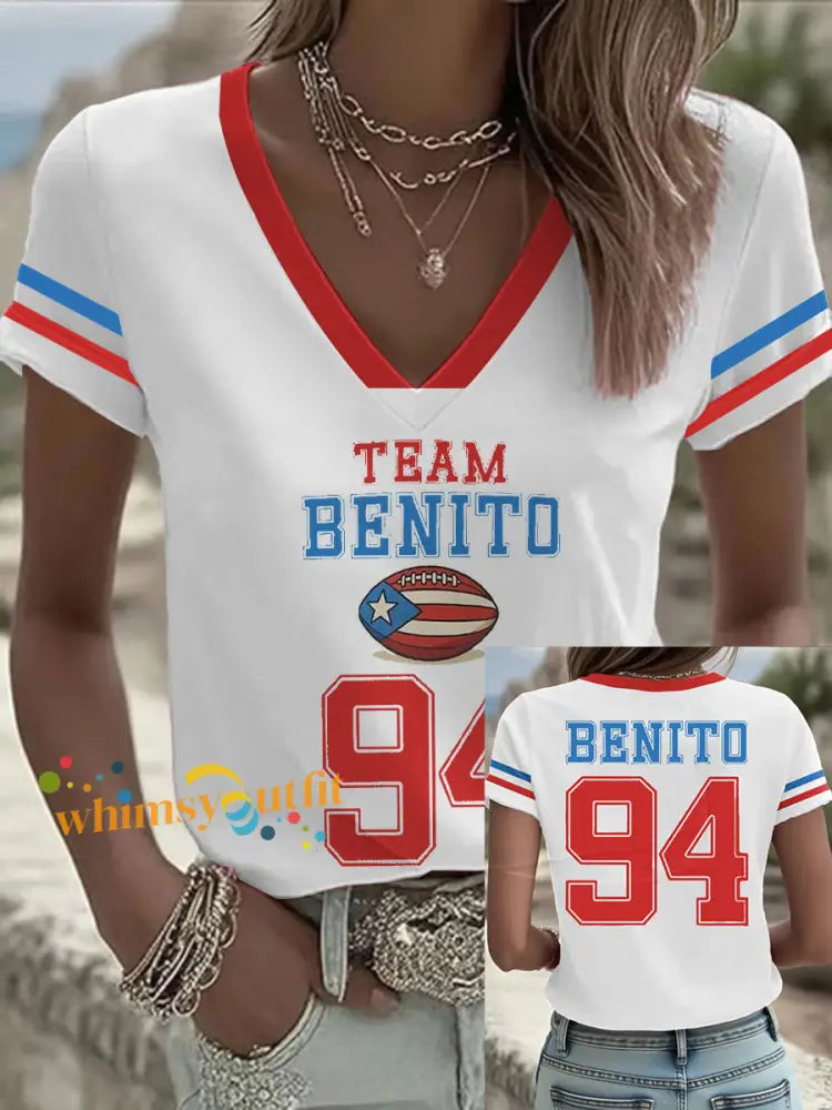 Women’s Bunny Football Music Lover Printed T-shirt White / S