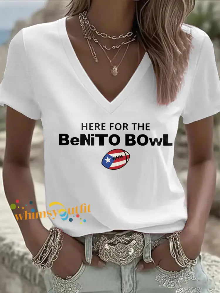 Women’s Bunny Football Music Lover Printed T-shirt White / S