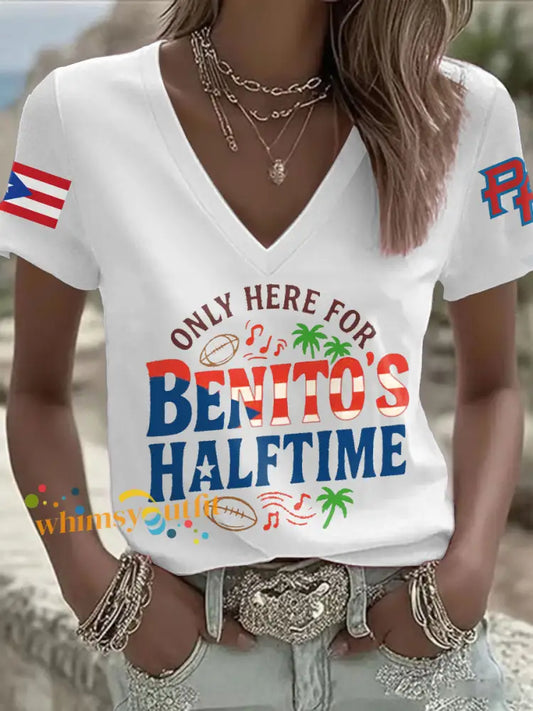 Women’s Bunny Football Music Lover Printed T-Shirt White / S