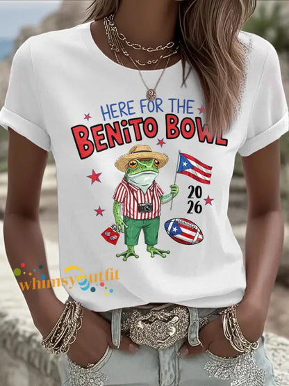 Women’s Bunny Football Music Lover Printed T-shirt White / S