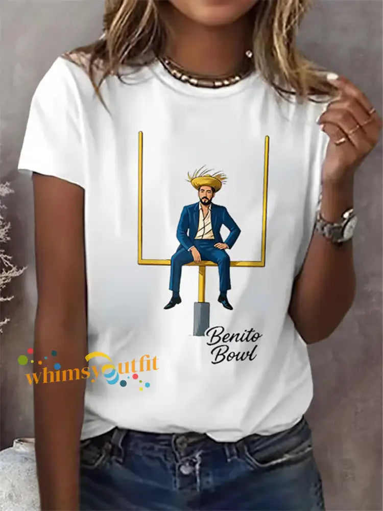 Women’s Bunny Football Music Lover T-shirt White / S